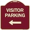 Signmission Designer Series-Visitor Parking Left, Burgungy Heavy-Gauge Aluminum, 18" x 18", BU-1818-9743 A-DES-BU-1818-9743 - alternate 1